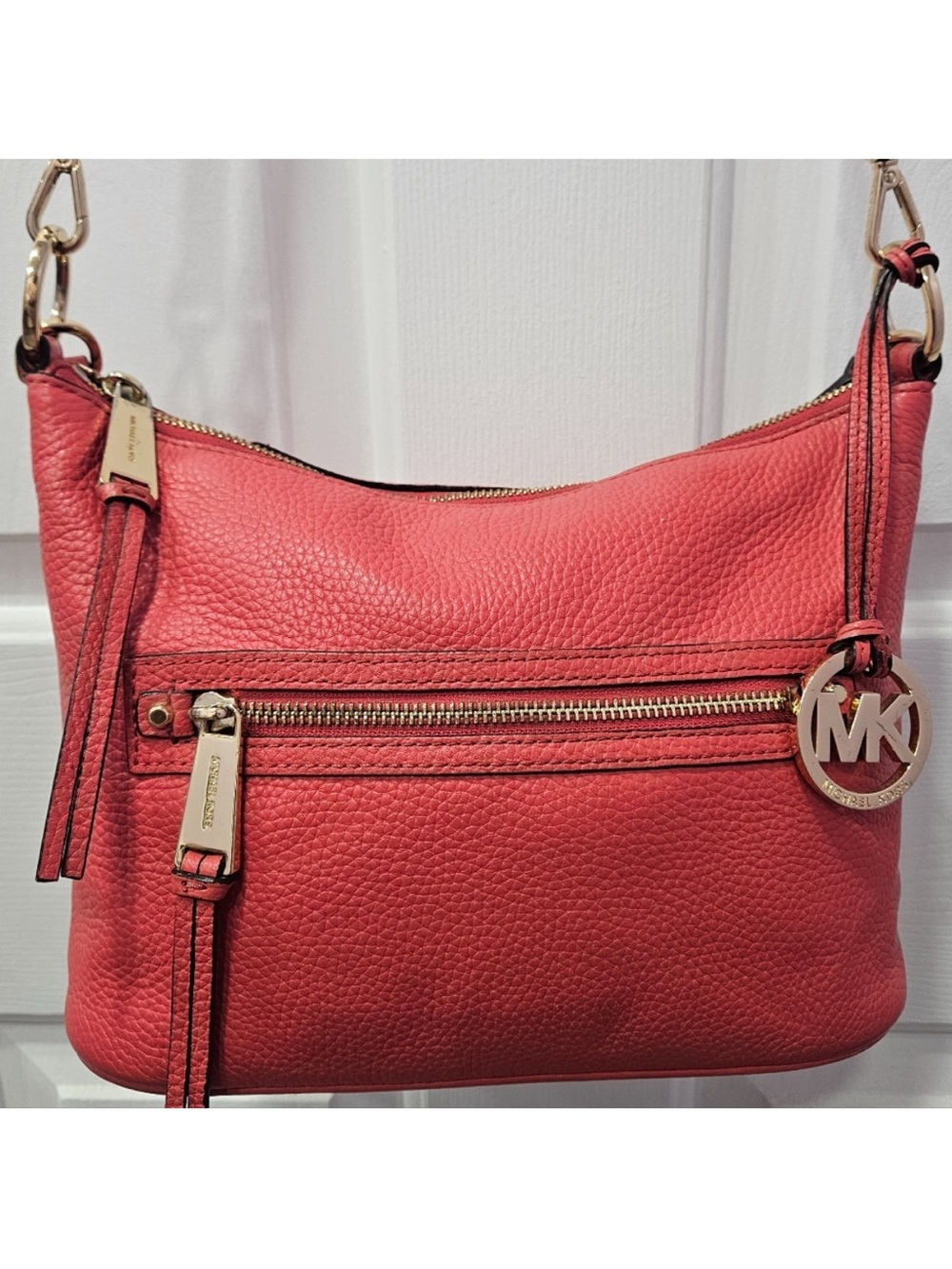 Michael Kors Coral Leather Crossbody Bag - Picture 3 of 11